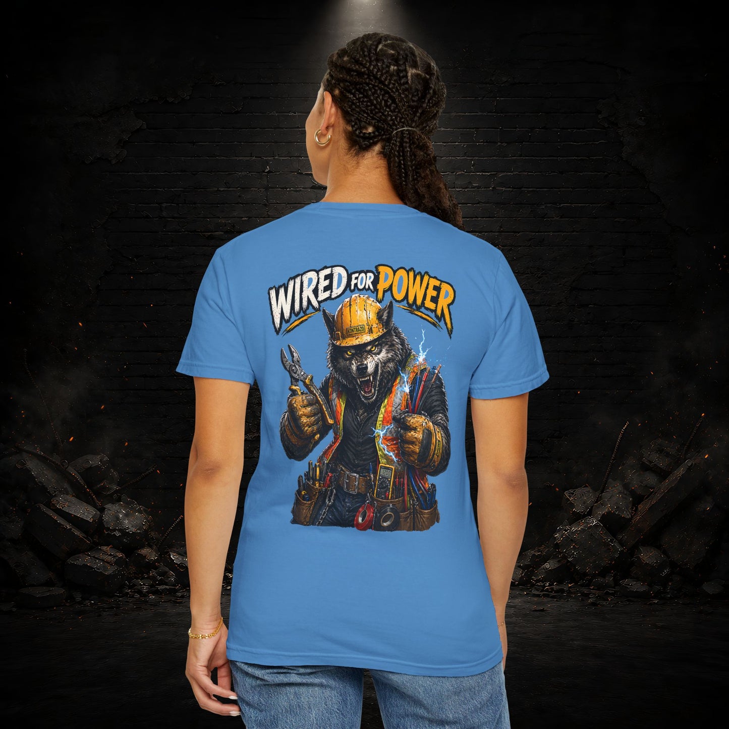 Wolf Construction Worker Shirt | Blue Collar Workwear T-Shirt | KONTRAZO