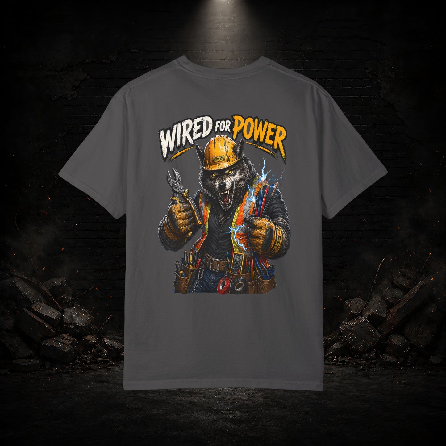 Wolf Construction Worker Shirt | Blue Collar Workwear T-Shirt | KONTRAZO