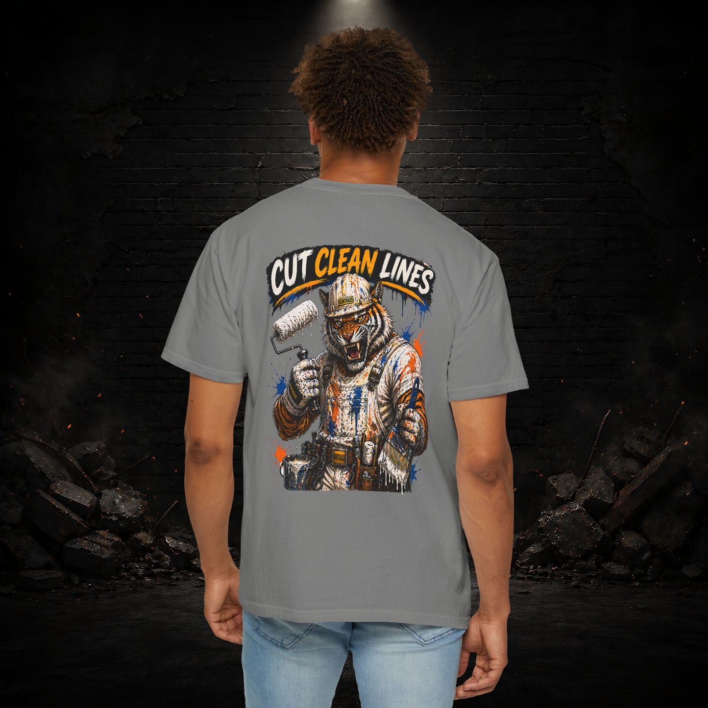 Tiger Construction Worker Shirt | Blue Collar Workwear T-Shirt | KONTRAZO