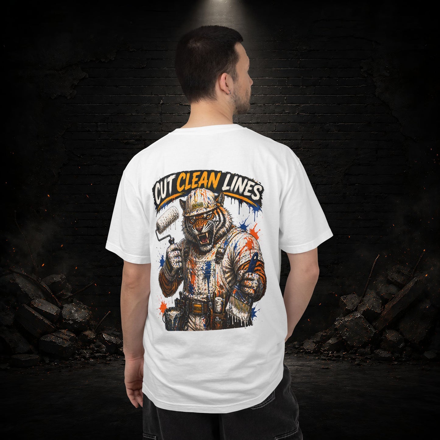 Tiger Construction Worker Shirt | Blue Collar Workwear T-Shirt | KONTRAZO