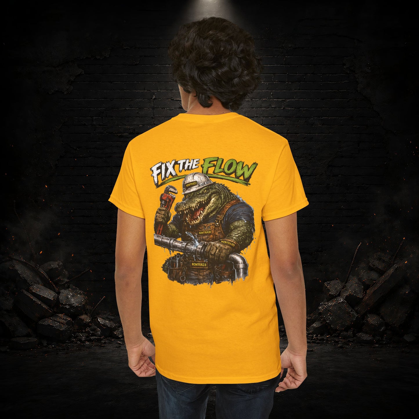 Alligator Construction Worker Shirt | Blue Collar Workwear T-Shirt | KONTRAZO