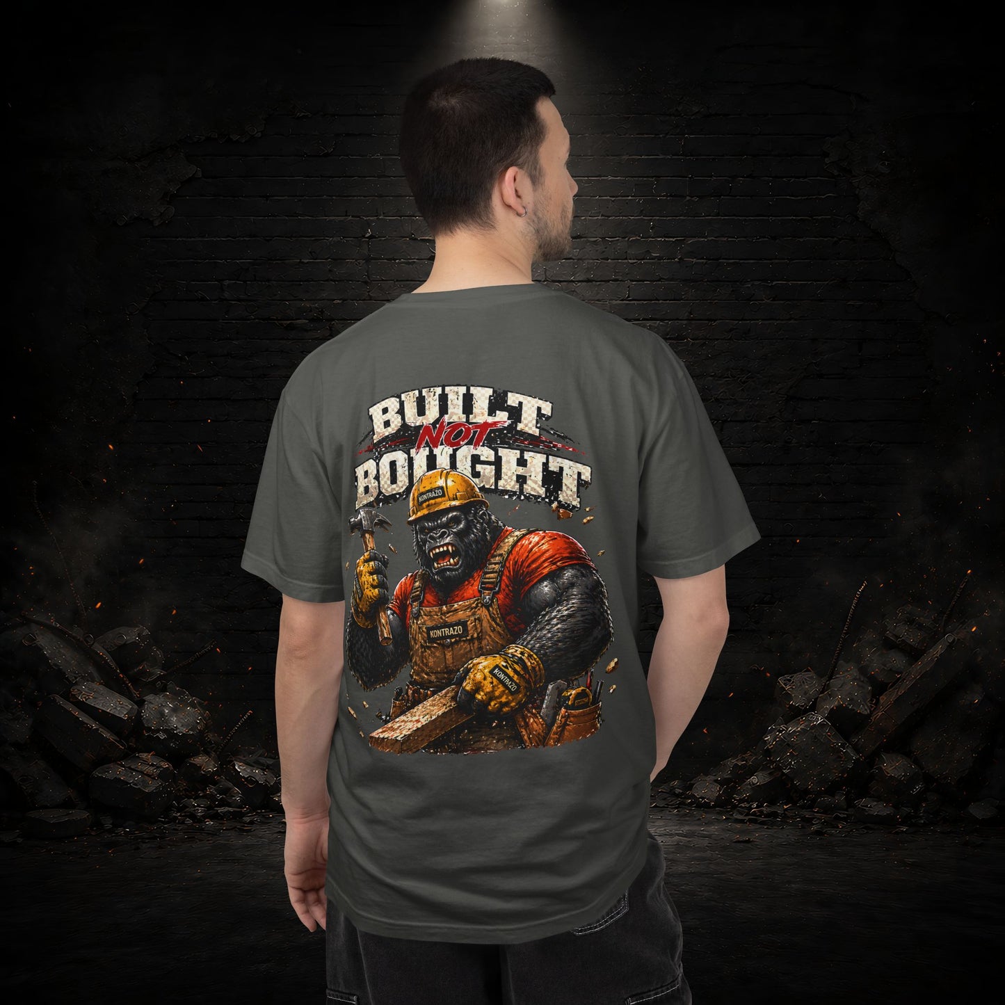 Gorilla Construction Worker Shirt | Blue Collar Workwear T-Shirt | KONTRAZO