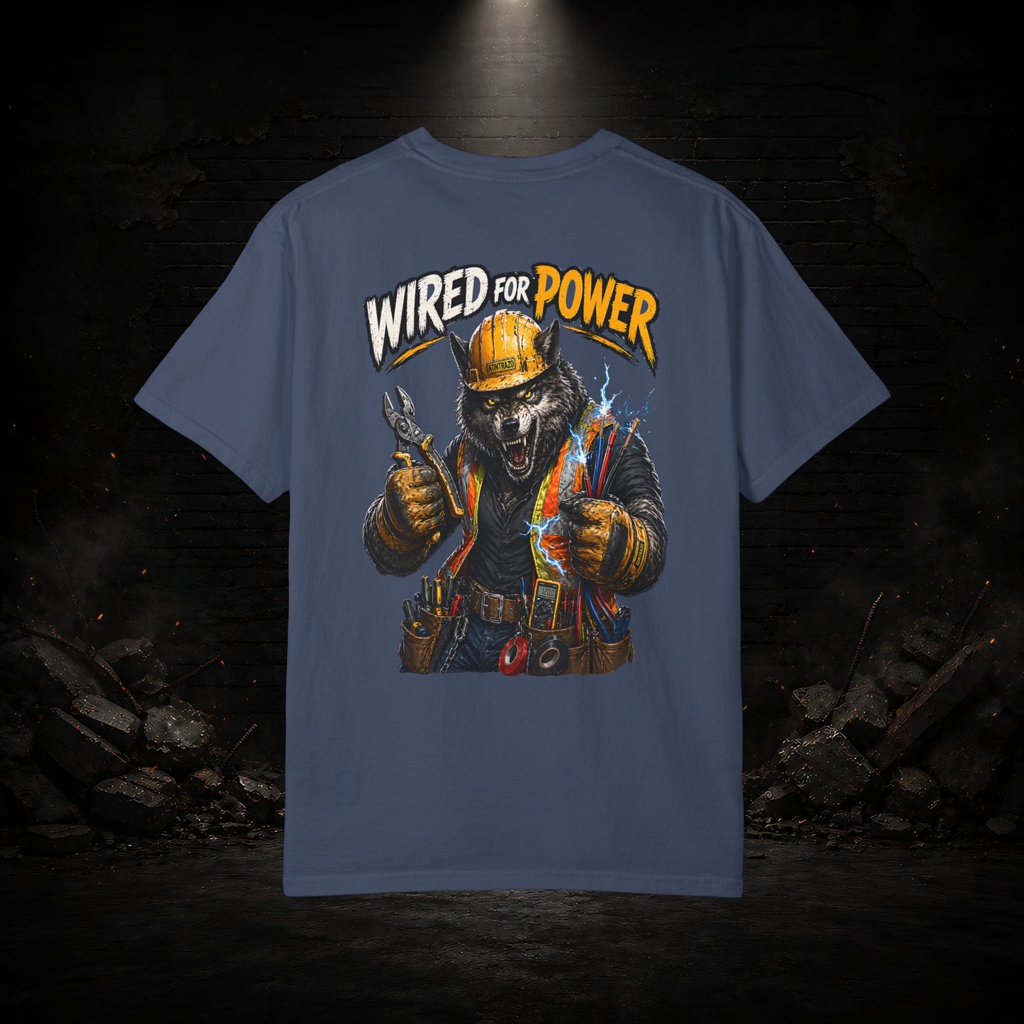 Wolf Construction Worker Shirt | Blue Collar Workwear T-Shirt | KONTRAZO