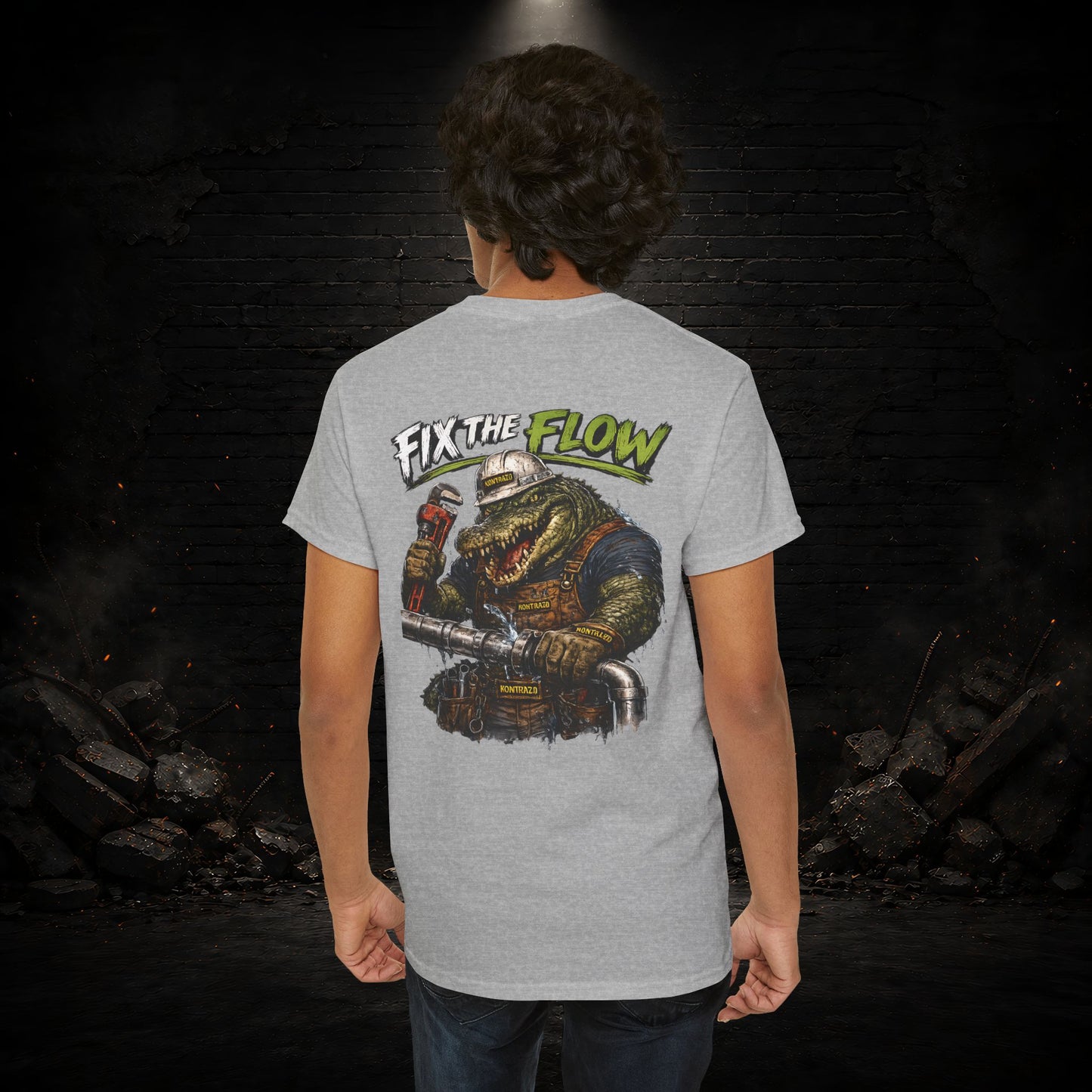 Alligator Construction Worker Shirt | Blue Collar Workwear T-Shirt | KONTRAZO