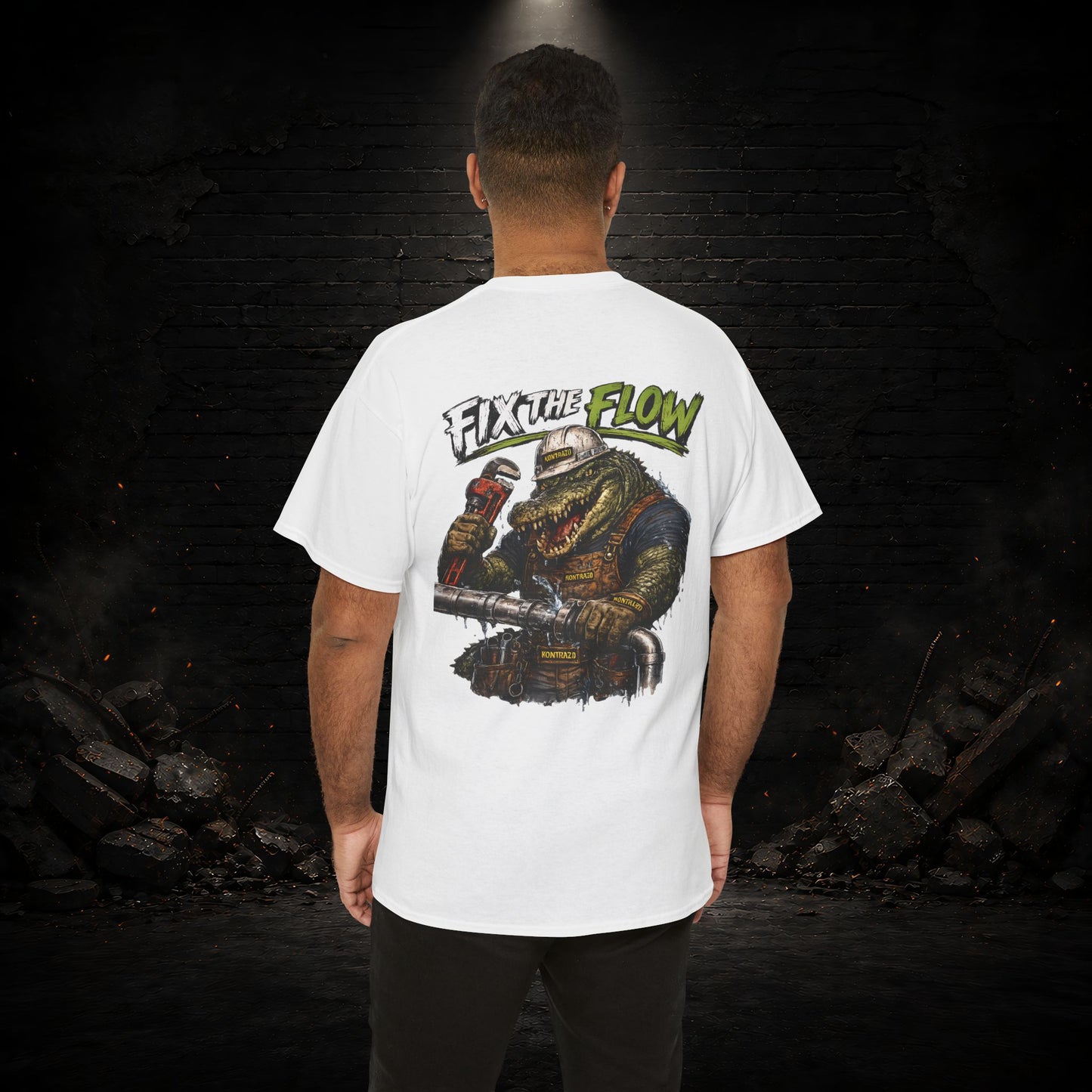 Alligator Construction Worker Shirt | Blue Collar Workwear T-Shirt | KONTRAZO