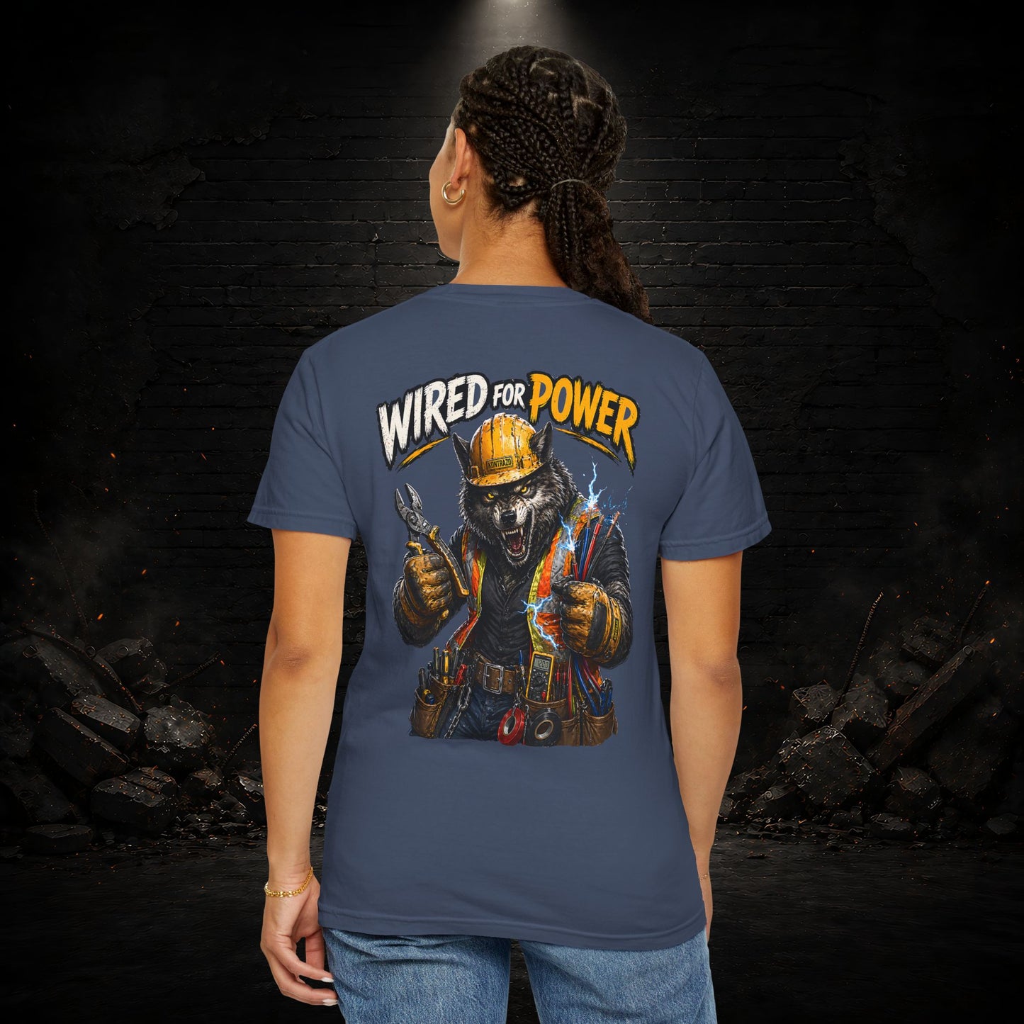Wolf Construction Worker Shirt | Blue Collar Workwear T-Shirt | KONTRAZO