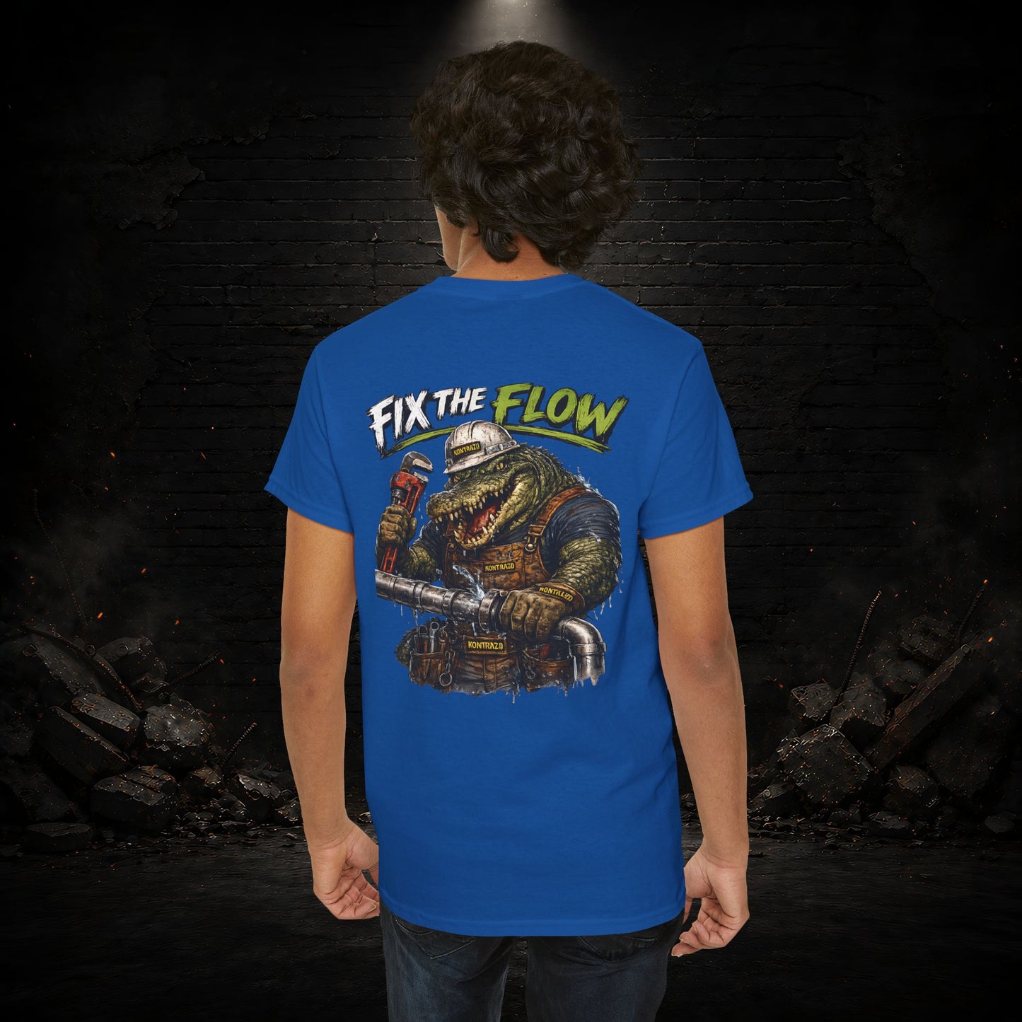 Alligator Construction Worker Shirt | Blue Collar Workwear T-Shirt | KONTRAZO
