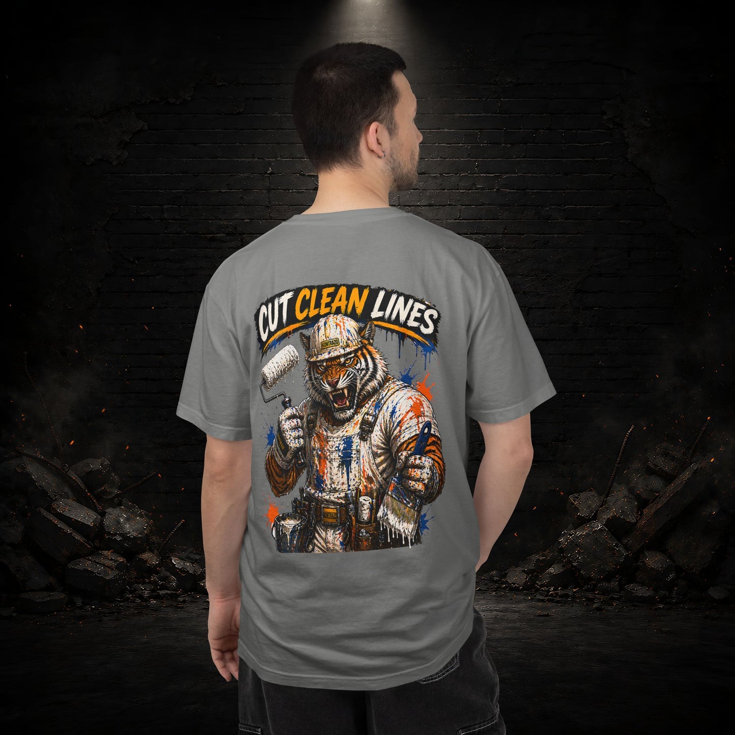 Tiger Construction Worker Shirt | Blue Collar Workwear T-Shirt | KONTRAZO