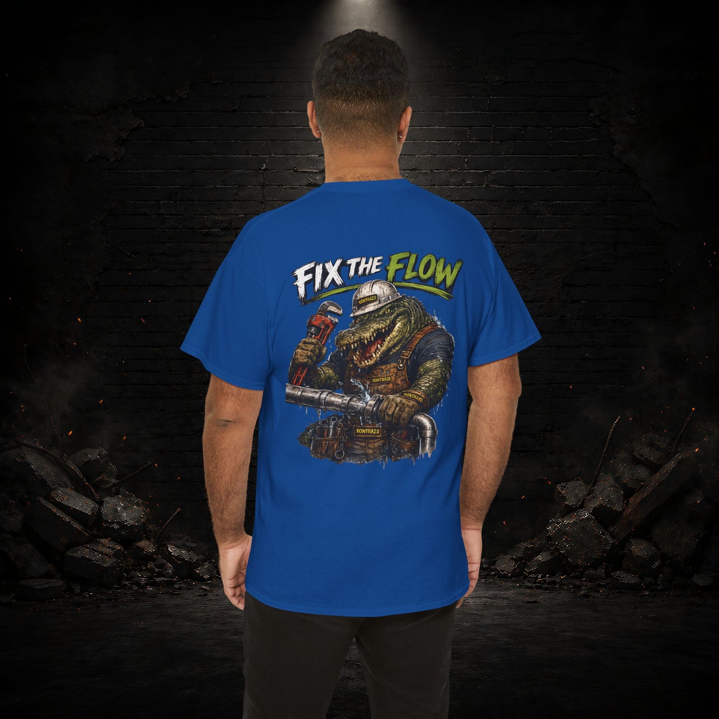 Alligator Construction Worker Shirt | Blue Collar Workwear T-Shirt | KONTRAZO