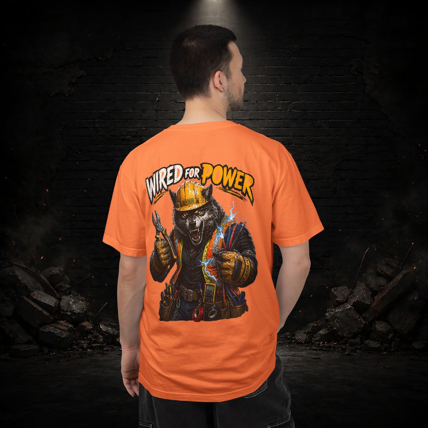 Wolf Construction Worker Shirt | Blue Collar Workwear T-Shirt | KONTRAZO
