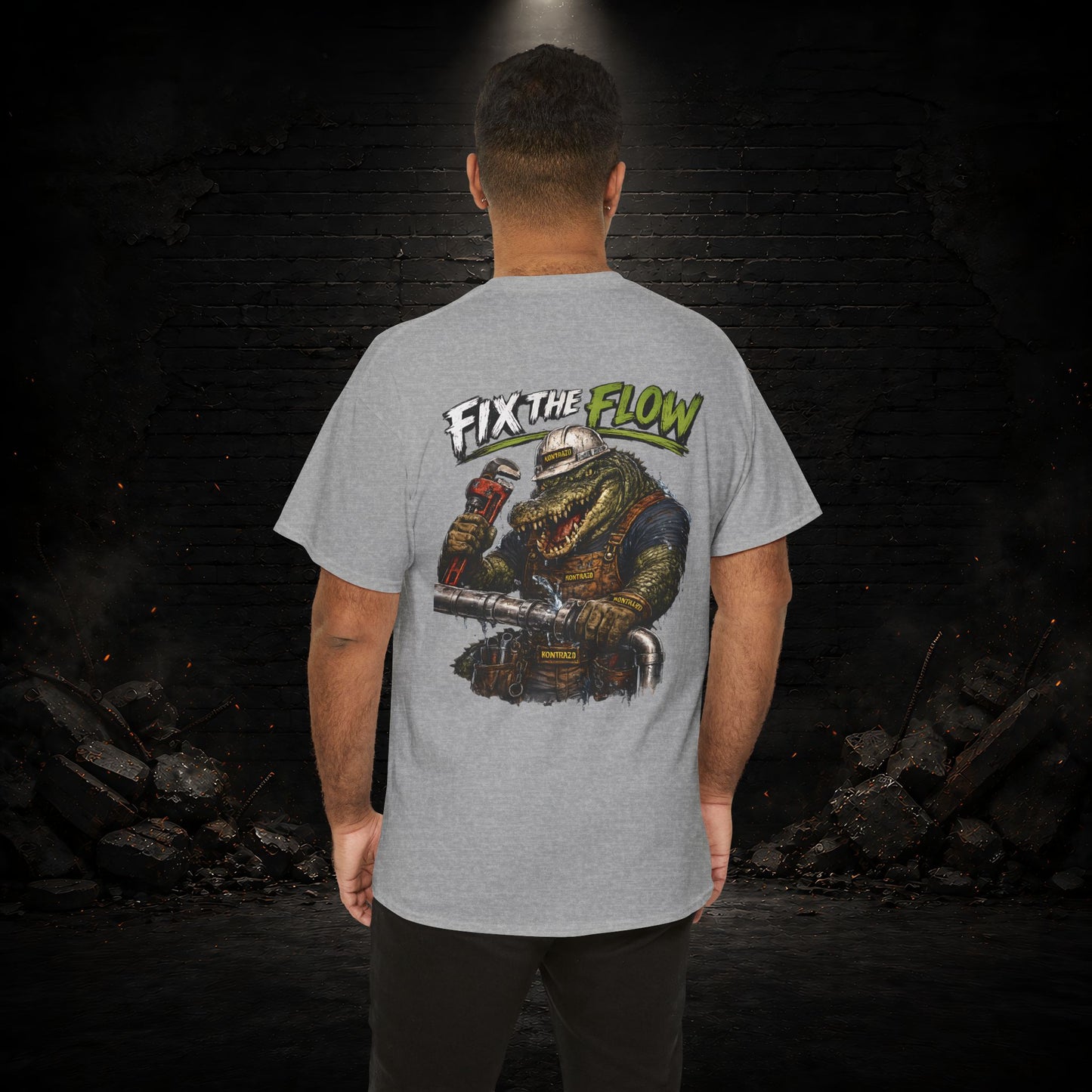 Alligator Construction Worker Shirt | Blue Collar Workwear T-Shirt | KONTRAZO